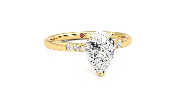 Taylor & Hart Lissome Pear Engagement Ring 360 degree image 3
