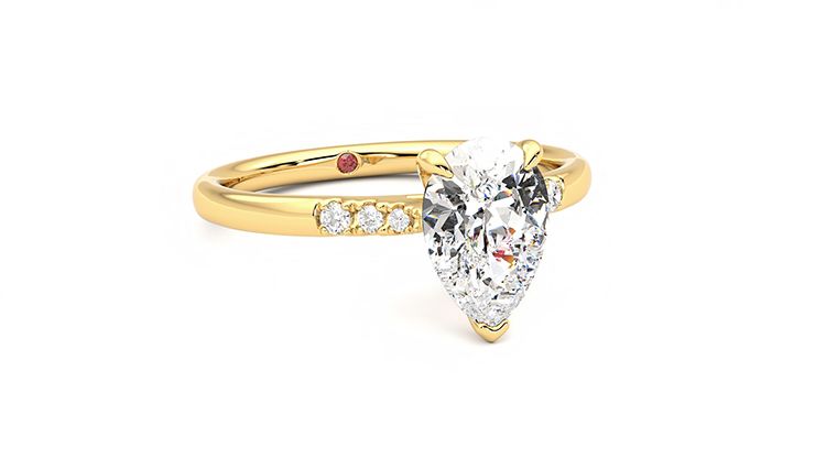 Taylor & Hart Lissome Pear Engagement Ring 360 degree image 4