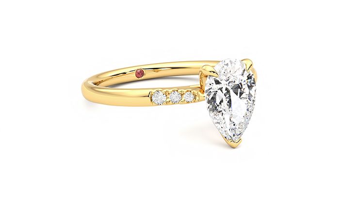 Taylor & Hart Lissome Pear Engagement Ring 360 degree image 5