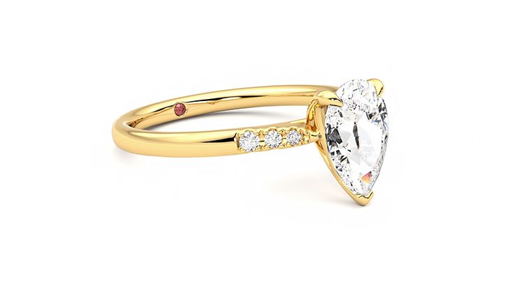 Taylor & Hart Lissome Pear Engagement Ring 360 degree image 6