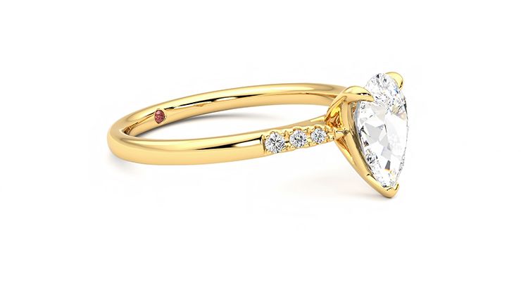 Taylor & Hart Lissome Pear Engagement Ring 360 degree image 7