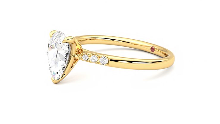Taylor & Hart Lissome Pear Engagement Ring 360 degree image 23