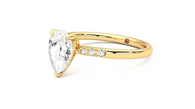 Taylor & Hart Lissome Pear Engagement Ring 360 degree image 24