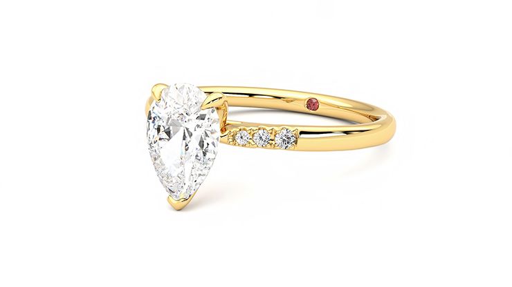 Taylor & Hart Lissome Pear Engagement Ring 360 degree image 25