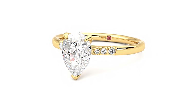 Taylor & Hart Lissome Pear Engagement Ring 360 degree image 26