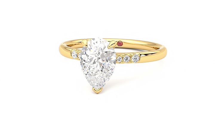 Taylor & Hart Lissome Pear Engagement Ring 360 degree image 27