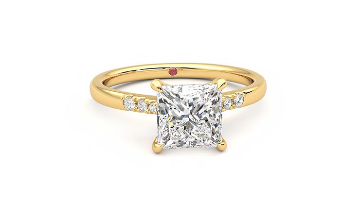 Taylor & Hart Lissome Princess Engagement Ring 360 degree image 2