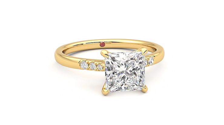 Taylor & Hart Lissome Princess Engagement Ring 360 degree image 3