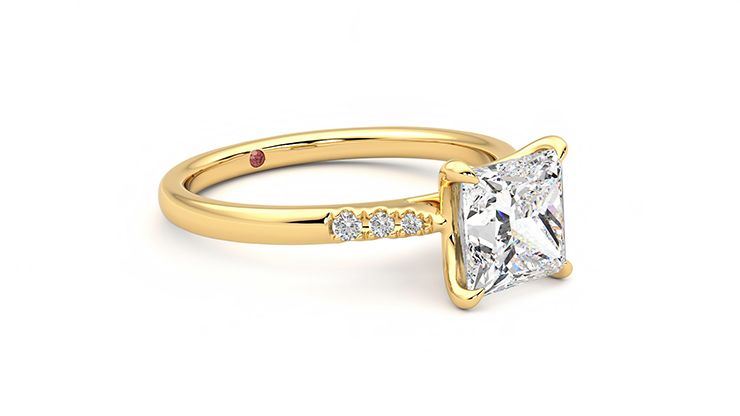 Taylor & Hart Lissome Princess Engagement Ring 360 degree image 6