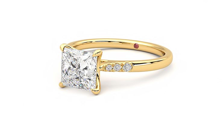 Taylor & Hart Lissome Princess Engagement Ring 360 degree image 25