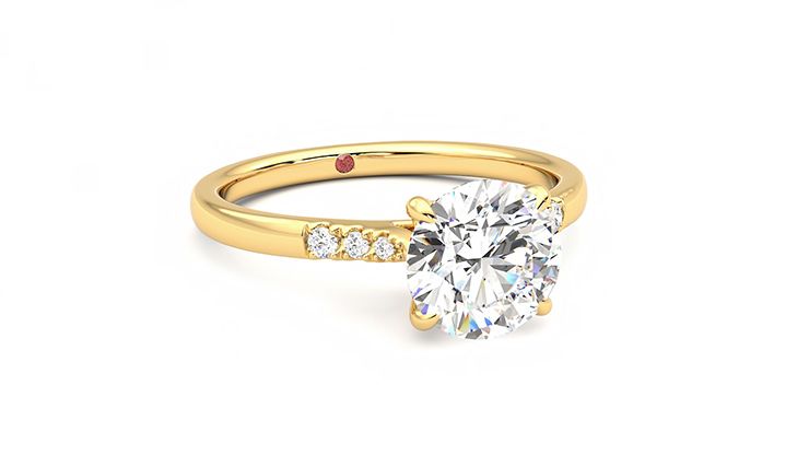 Taylor & Hart Lissome Round Engagement Ring 360 degree image 4