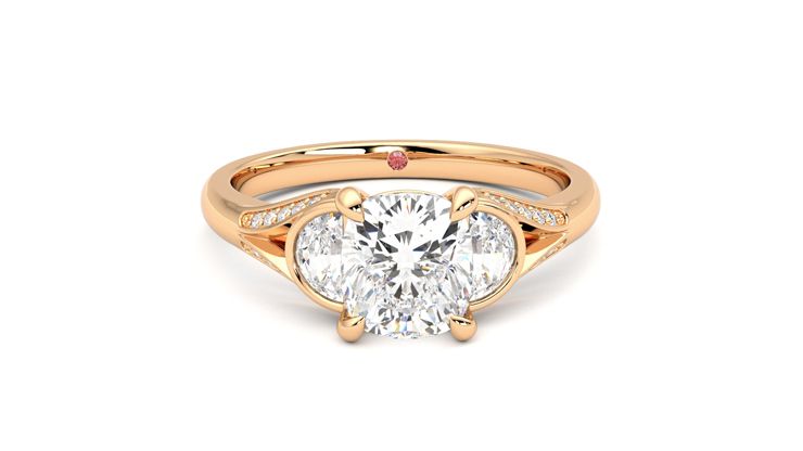 Taylor & Hart Luna Cushion Engagement Ring 360 degree image 1