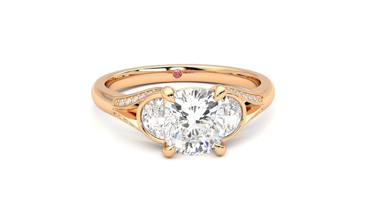 Taylor & Hart Luna Cushion Engagement Ring 360 degree image 2