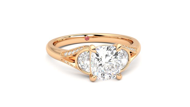 Taylor & Hart Luna Cushion Engagement Ring 360 degree image 3