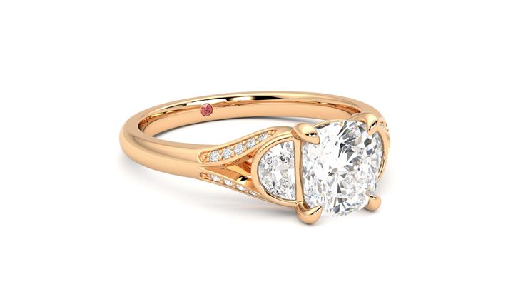Taylor & Hart Luna Cushion Engagement Ring 360 degree image 5