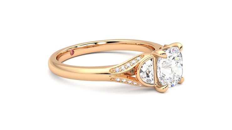 Taylor & Hart Luna Cushion Engagement Ring 360 degree image 7