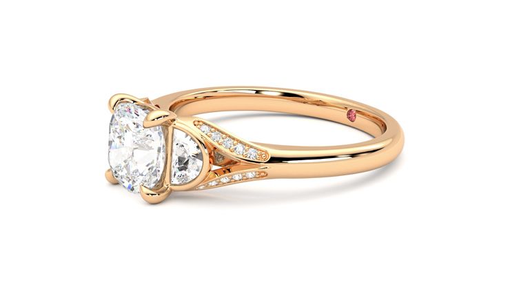 Taylor & Hart Luna Cushion Engagement Ring 360 degree image 23