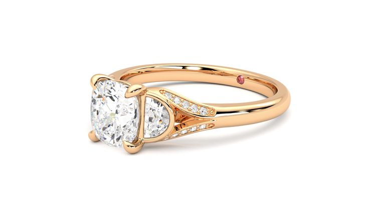 Taylor & Hart Luna Cushion Engagement Ring 360 degree image 24