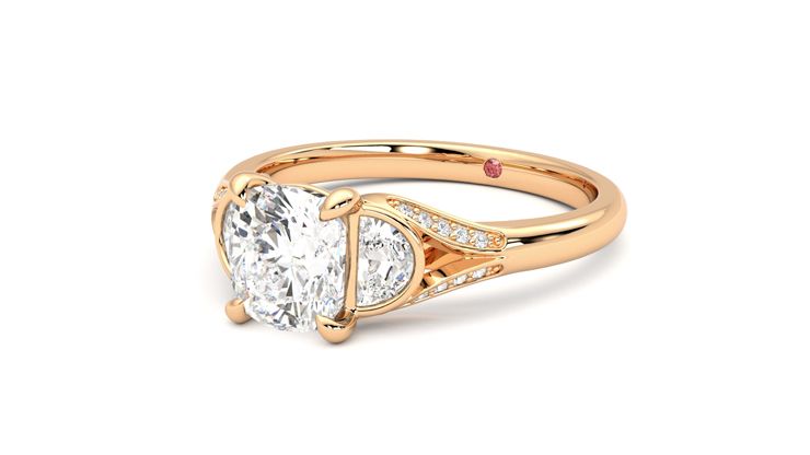 Taylor & Hart Luna Cushion Engagement Ring 360 degree image 25
