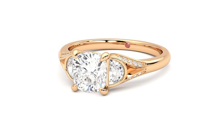 Taylor & Hart Luna Cushion Engagement Ring 360 degree image 26