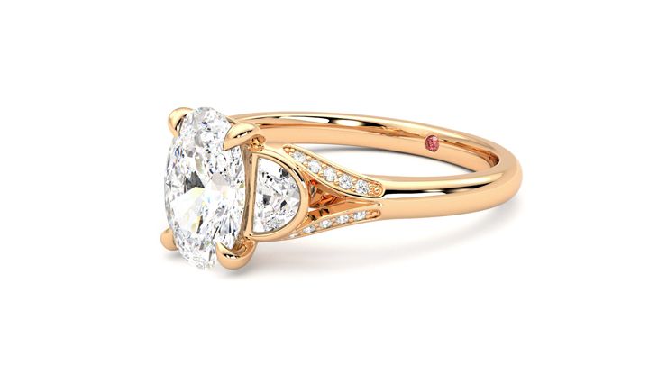 Taylor & Hart Luna Oval Engagement Ring 360 degree image 24