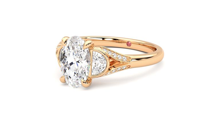 Taylor & Hart Luna Oval Engagement Ring 360 degree image 25