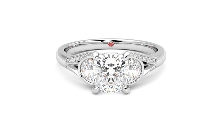Taylor & Hart Luna Cushion Engagement Ring 360 degree image 0