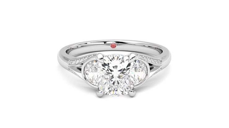 Taylor & Hart Luna Cushion Engagement Ring 360 degree image 1