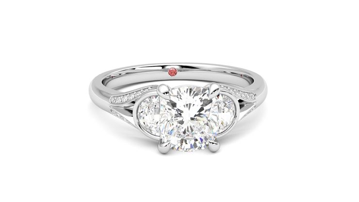 Taylor & Hart Luna Cushion Engagement Ring 360 degree image 2