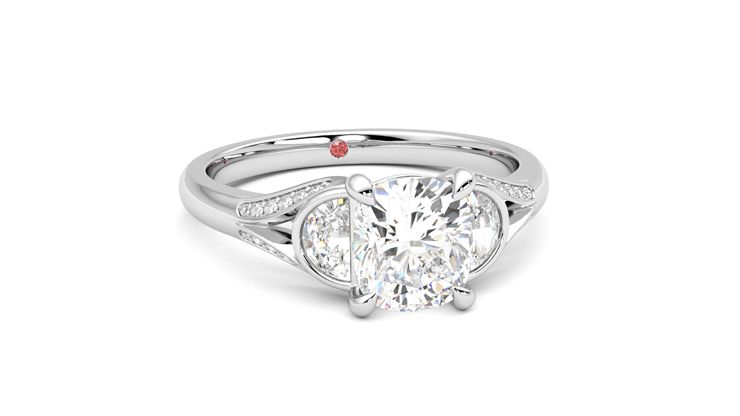 Taylor & Hart Luna Cushion Engagement Ring 360 degree image 3