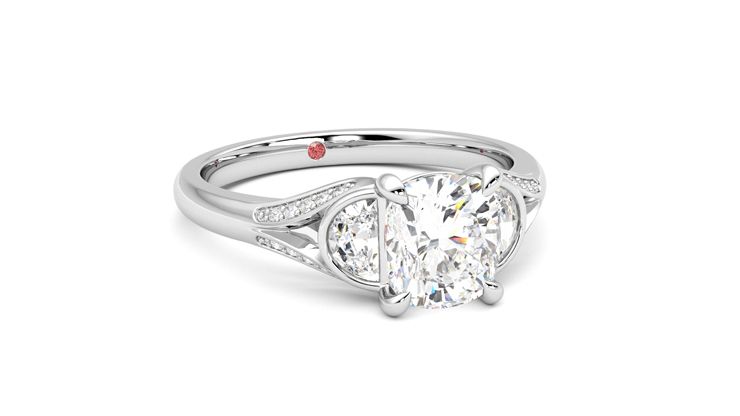 Taylor & Hart Luna Cushion Engagement Ring 360 degree image 4