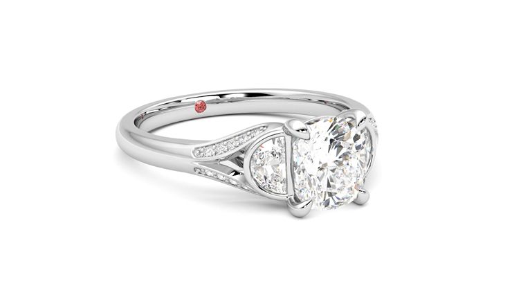 Taylor & Hart Luna Cushion Engagement Ring 360 degree image 5