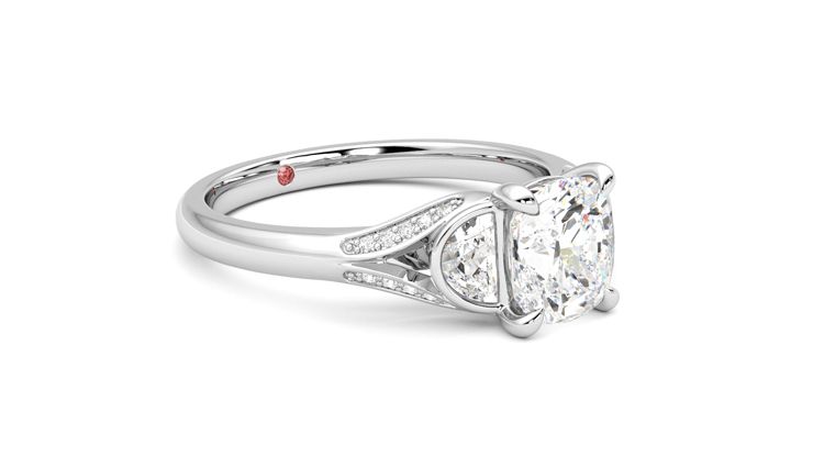 Taylor & Hart Luna Cushion Engagement Ring 360 degree image 6