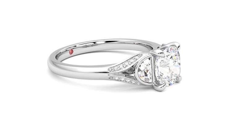 Taylor & Hart Luna Cushion Engagement Ring 360 degree image 7
