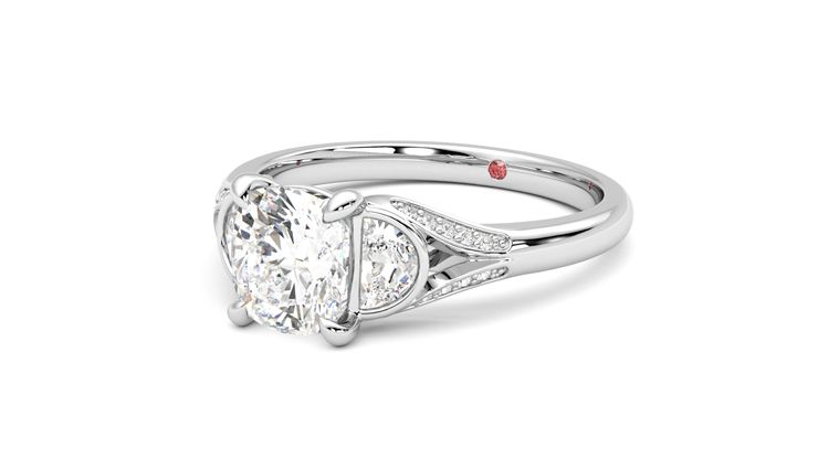Taylor & Hart Luna Cushion Engagement Ring 360 degree image 25