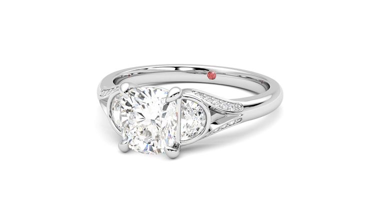 Taylor & Hart Luna Cushion Engagement Ring 360 degree image 26