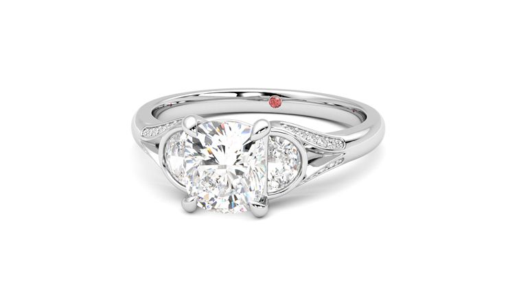 Taylor & Hart Luna Cushion Engagement Ring 360 degree image 27