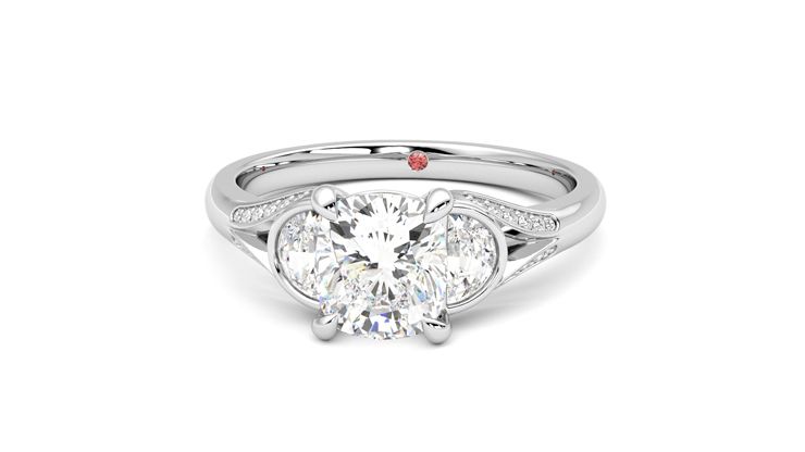 Taylor & Hart Luna Cushion Engagement Ring 360 degree image 28