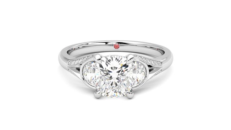 Taylor & Hart Luna Cushion Engagement Ring 360 degree image 29