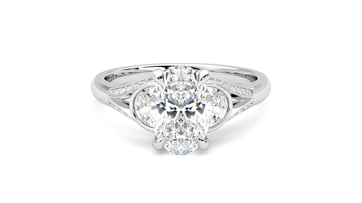 Taylor & Hart Luna Oval Engagement Ring 360 degree image 0