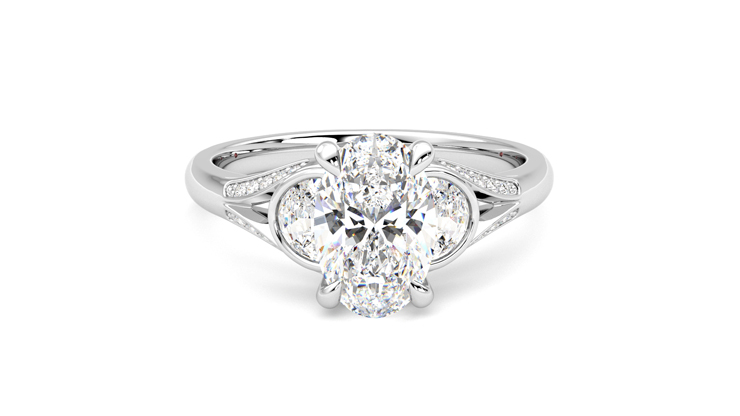 Taylor & Hart Luna Oval Engagement Ring 360 degree image 1