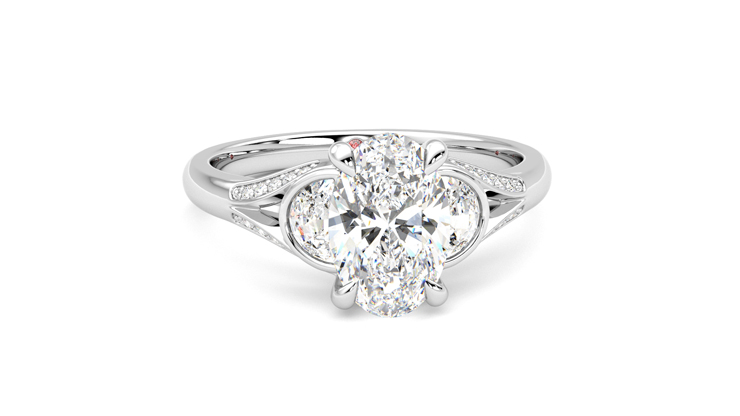 Taylor & Hart Luna Oval Engagement Ring 360 degree image 2