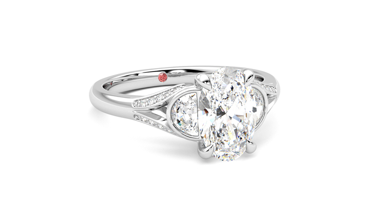 Taylor & Hart Luna Oval Engagement Ring 360 degree image 4