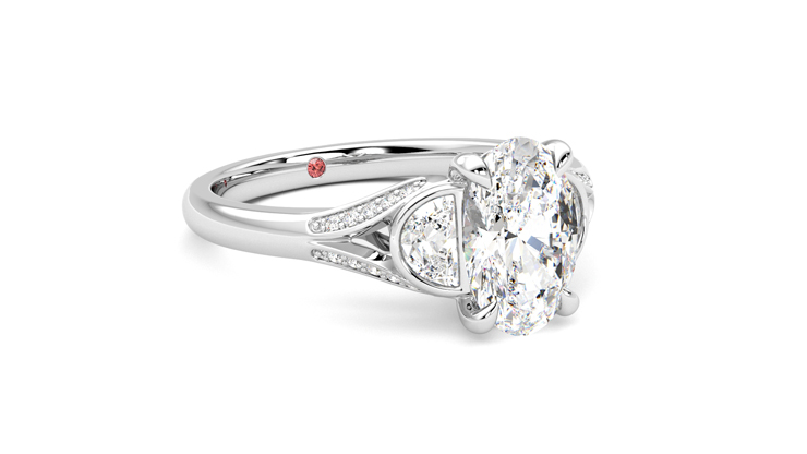 Taylor & Hart Luna Oval Engagement Ring 360 degree image 5