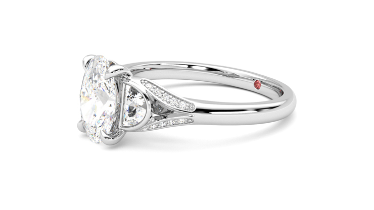 Taylor & Hart Luna Oval Engagement Ring 360 degree image 23