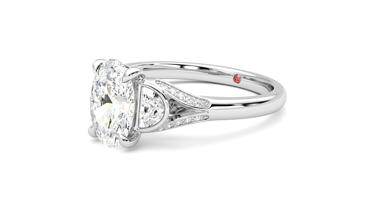 Milgrain oval engagement on sale ring