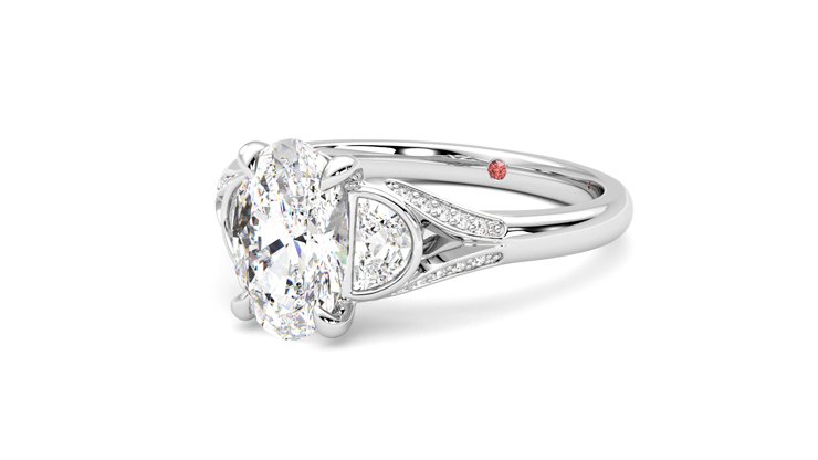 Taylor & Hart Luna Oval Engagement Ring 360 degree image 25