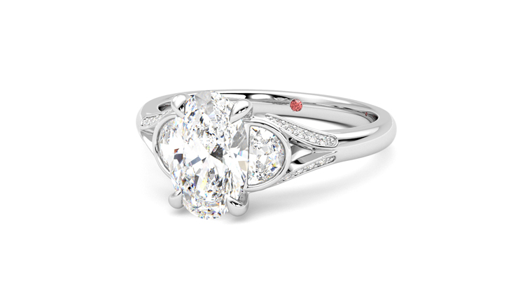 Taylor & Hart Luna Oval Engagement Ring 360 degree image 26