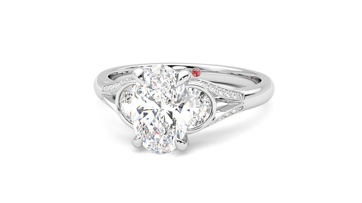 Taylor & Hart Luna Oval Engagement Ring 360 degree image 27