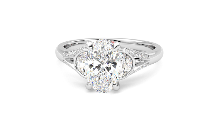 Taylor & Hart Luna Oval Engagement Ring 360 degree image 28